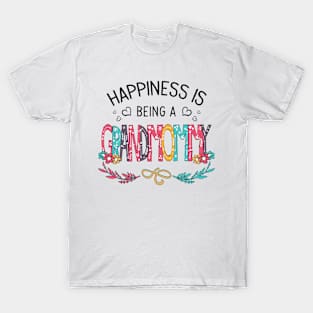 Happiness Is Being A Grandmommy Wildflowers Valentines Mothers Day T-Shirt